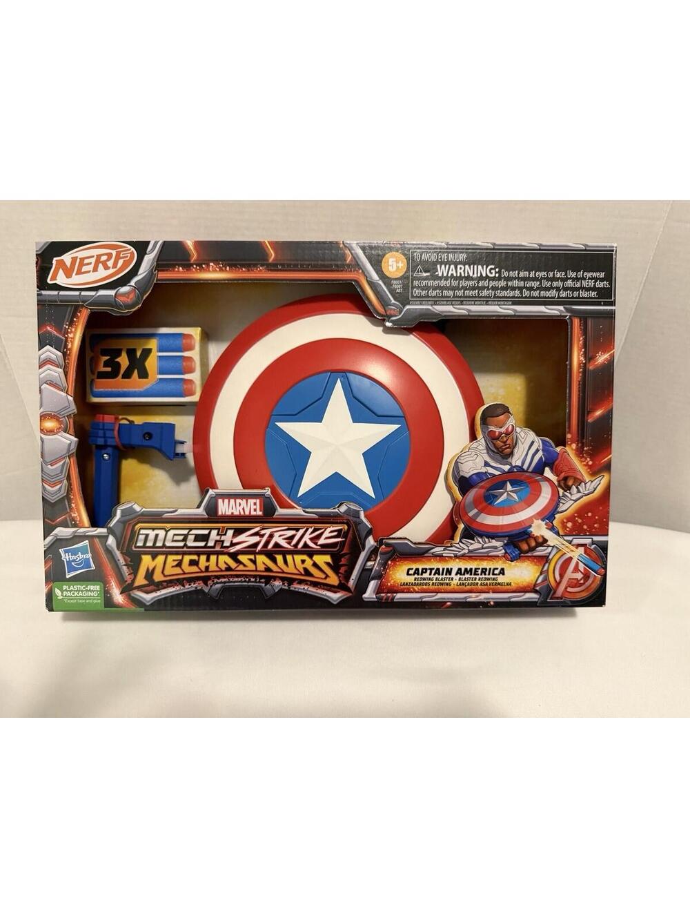 SALE Marvel Avengers Mech Strike Mechasaurs Captain America Redwing Blaster NERF